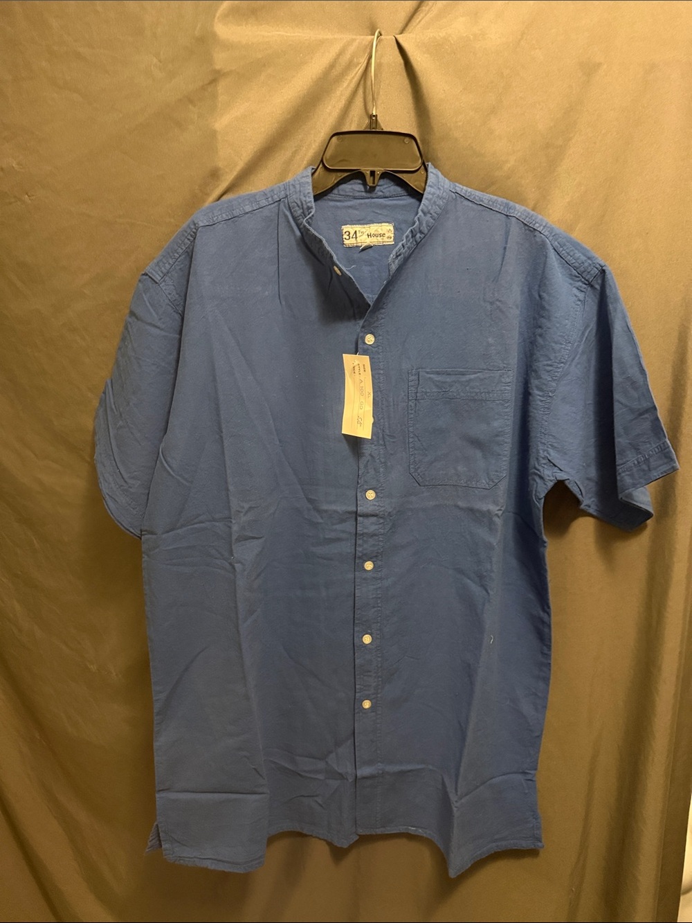 Men's Casual Short-Sleeve Button-Down Shirt in Blue